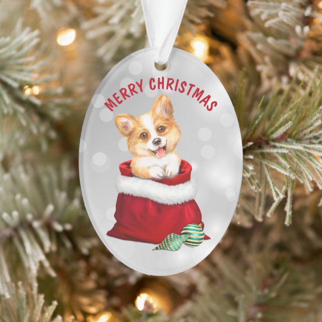 Corgi Puppy Dog Gift Surprise Ornament (Tree)