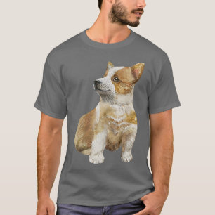Corgi Puppy Dog Illustration Dog Breed Design-600 T-Shirt