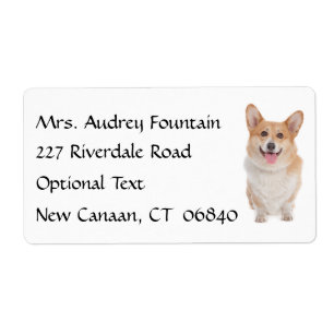 Corgi Puppy Dog Name Return Address Mailing Label