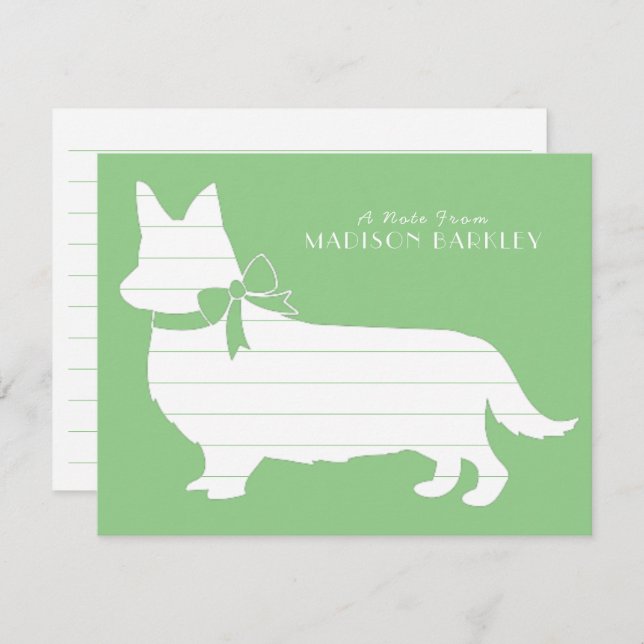 Corgi Puppy Dog Pembroke Welsh Thank You Card (Front/Back)