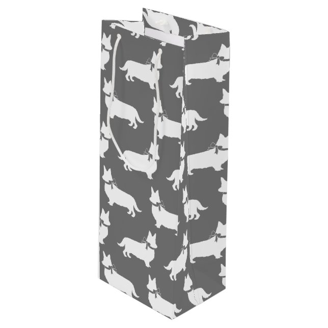 Corgi Puppy Dog Pembroke Welsh Wine Gift Bag (Front Angled)