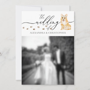 Corgi puppy Wedding Photo Invitation