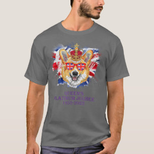 Corgi Queens Platinum Jubilee 1952-2022 Heart UK F T-Shirt