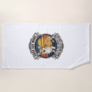 Corgi Quote Shirt Vintage Engraving Dog Lover Tee_ Beach Towel