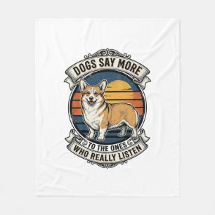 Corgi Quote Shirt Vintage Engraving Dog Lover Tee_ Fleece Blanket