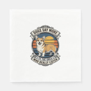 Corgi Quote Shirt Vintage Engraving Dog Lover Tee_ Napkin