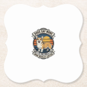 Corgi Quote Shirt Vintage Engraving Dog Lover Tee_ Paper Coaster