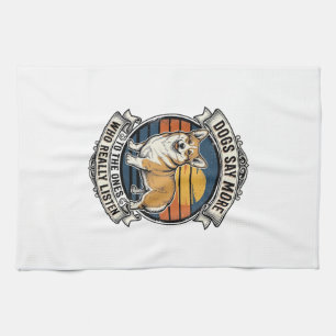 Corgi Quote Shirt Vintage Engraving Dog Lover Tee_ Tea Towel