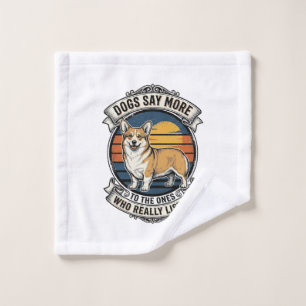 Corgi Quote Shirt Vintage Engraving Dog Lover Tee_ Wash Cloth