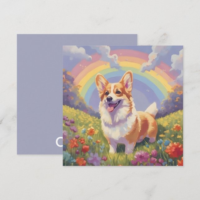 Corgi Rainbow Bridge Custom Name Dog Memorial (Front/Back)
