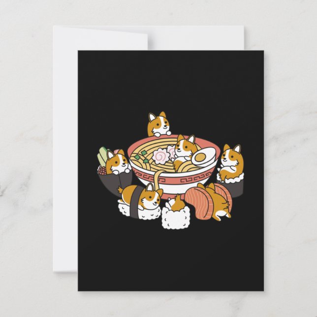 Corgi Ramen Sushi Card (Front)