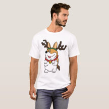 Corgi Reindeer Christmas T-Shirt