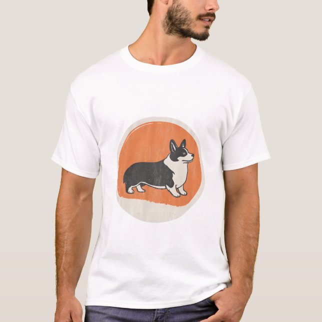 Corgi Retro Silhouette Badge Tee (Front)