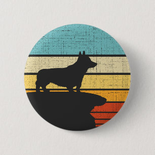  Corgi Retro Vintage 60s 70s Dog Puppy Owner Lover 6 Cm Round Badge