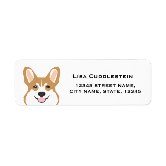corgi return address labels - corgi head