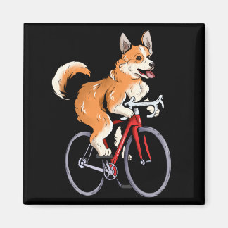 Corgi Riding Bicycle Cute Biker Cyclist Magnet