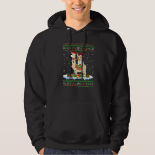 Corgi Riding Reindeer Llama Matching Ugly Corgi Ch Hoodie