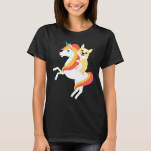 Corgi Riding Unicorn Cute Dog Halloween Costume T-Shirt