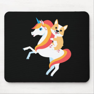 Corgi Riding Unicorn Cute Funny Dog Halloween Cost Mouse Mat