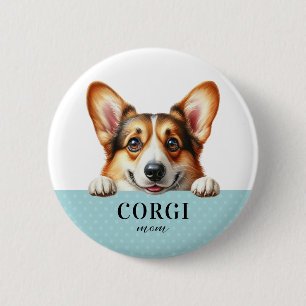 Corgi Round Button Pin