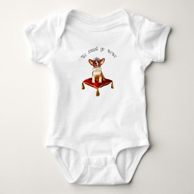 Corgi Royalty Baby Bodysuit (Front)