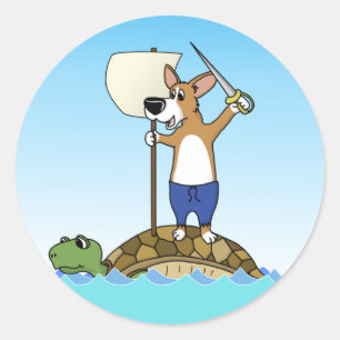 Corgi Sailing Stickers