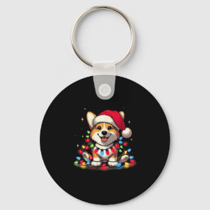 Corgi Santa Christmas Tree Lights Boys Men Corgmas Key Ring