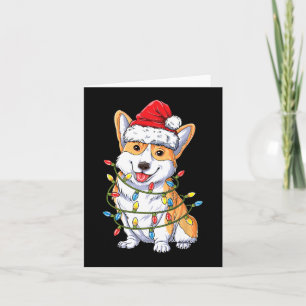 Corgi Santa Christmas Tree Lights Xmas Boys Men Co Card
