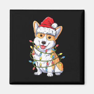 Corgi Santa Christmas Tree Lights Xmas Boys Men Co Magnet