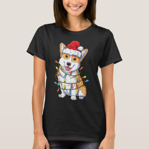Corgi Santa Christmas Tree Lights Xmas Boys Men Co T-Shirt