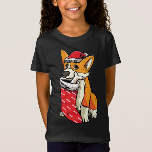 Corgi Santa Hat Christmas Pajama Cute Dog Puppy X- T-Shirt