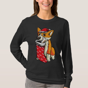 Corgi Santa Hat Christmas Pajama Cute Dog Puppy X- T-Shirt