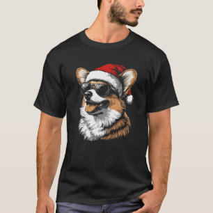Corgi Santa Hat Funny Cute Dog Mom Dad Christmas P T-Shirt