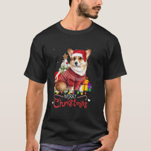 Corgi Santa Merry Christmas Tree Xmas Boys Men Cor T-Shirt