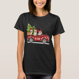 Corgi Santa Reindeer Red Truck Snow Christmas Tree T-Shirt