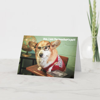 Corgi school/teacher card