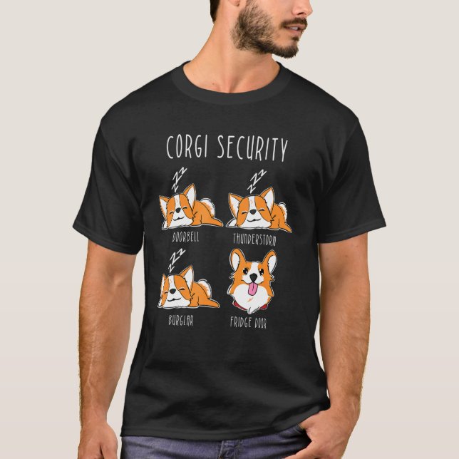 Corgi Security   Corgi Dog Humour T-Shirt (Front)