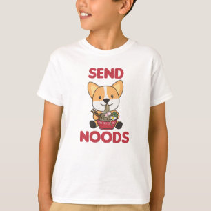 Corgi Send Noods Ramen Cute Kawaii Noodles Dogs T-Shirt