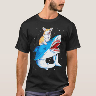 Corgi Shark Kids Boys Men Space Galaxy Jawsome T-Shirt