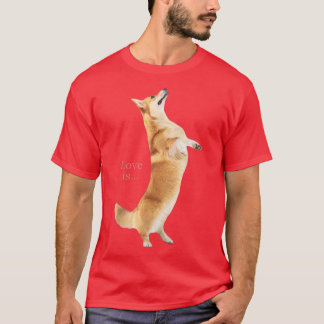 Corgi Shirt Love Is Dog Mum Dad Tee Puppy Pet Wome