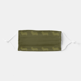 Corgi Silhouette Face Mask (Army Green)