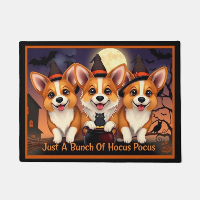 Corgi Sisters Just A Bunch Of Hocus Pocus Doormat (Front)