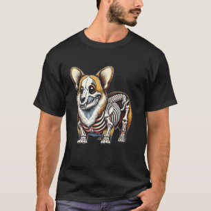 Corgi Skeleton Bone Happy Halloween Eve T-Shirt