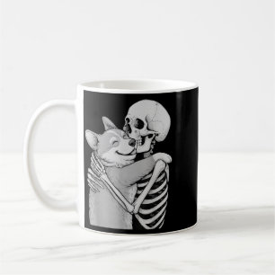 Corgi Skeleton Hug Halloween Dog Lover Coffee Mug