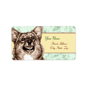 Corgi Sketch Label