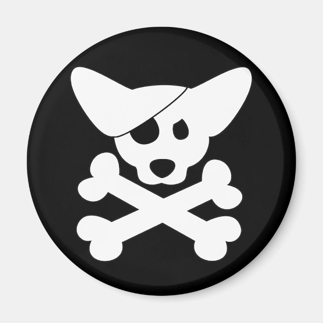 Corgi Skull & Crossbones Magnet (Front)
