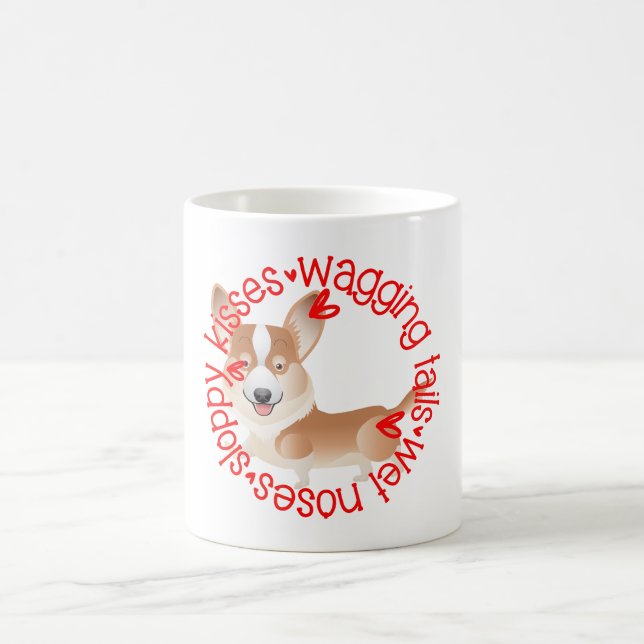 Corgi, sloppy kisses coffee mug (Center)
