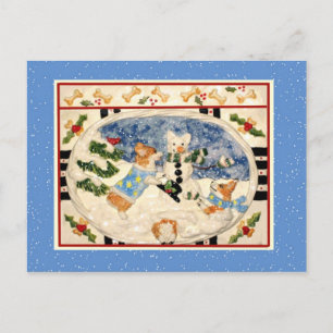 Corgi Snowman Postcard