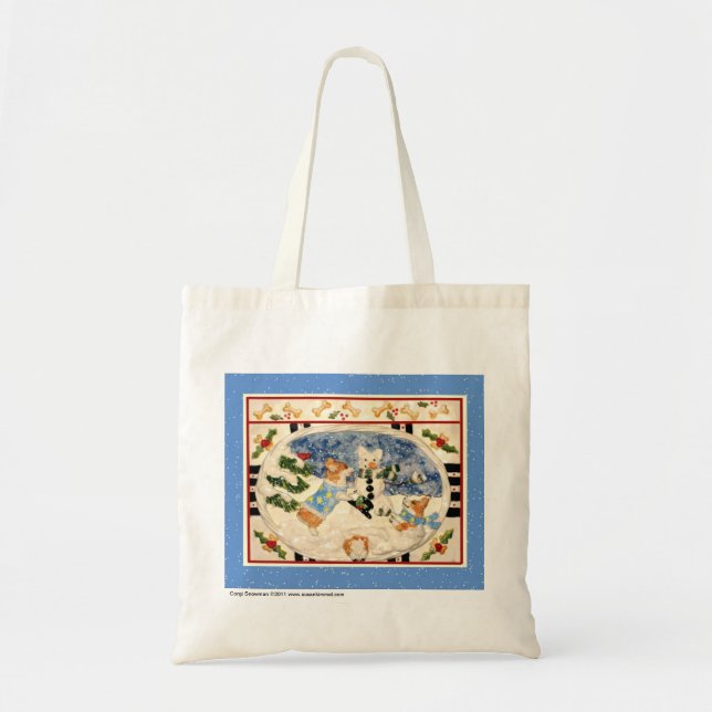 Corgi Snowman Totebag Tote Bag (Front)