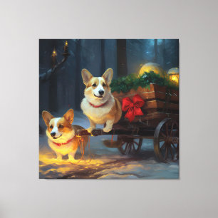 Corgi Snowy Sleigh Christmas Decor